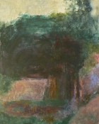 Thatched roof amidst the trees.South India